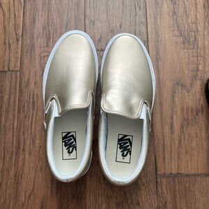Vans Metallic Gold Slip-On Shoes